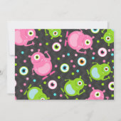 Monster Verjaardag Uitnodiging Roze Monster Party (Achterkant)