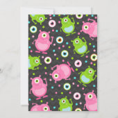 Monster Verjaardag Uitnodiging Roze Monster Party (Achterkant)