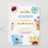 Monster Verjaardag Uitnodigingen (Voorkant)