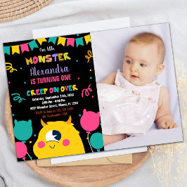 Monster Verjaardag Uitnodigingen Ballons Vlaggen f