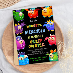 Monster Verjaardag Uitnodigingen, Fly Monsters Kaart