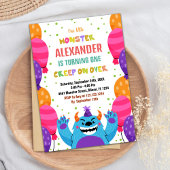 Monster Verjaardag Uitnodigingen Kleur Ballons