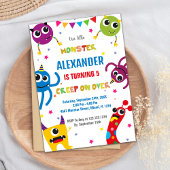 Monster Verjaardag Uitnodigingen Kleuren