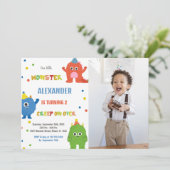 Monster Verjaardag Uitnodigingen met foto (Staand voorkant)