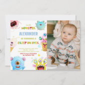 Monster Verjaardag Uitnodigingen met foto (Voorkant)