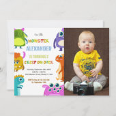 Monster Verjaardag Uitnodigingen met foto (Voorkant)