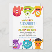 Monster Verjaardag Uitnodigingen, Monsters één oog Kaart (Voorkant)