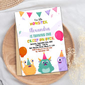 Monster Verjaardag Uitnodigingen Pink Ballon