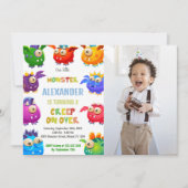 Monster Verjaardag Uitnodigingen, Vlieg Monsters f Kaart (Voorkant)