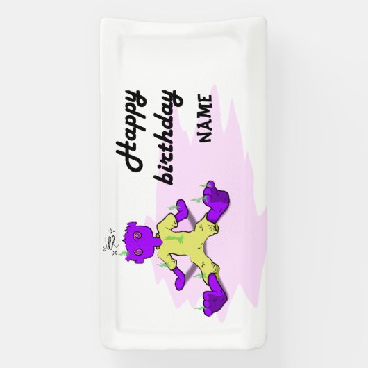Monster verjaardagsbanner spandoek (Verticaal)
