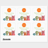 Monster Verjaardagsfeest Dank u Stickers (Vel)