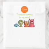 Monster Verjaardagsfeest Dank u Stickers (Tas)