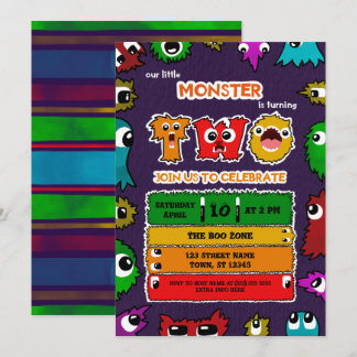 Monster verjaardagsfeest uitnodiging