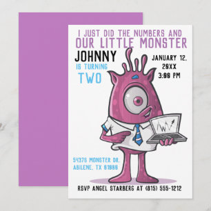 Monster verjaardagsfeest uitnodigingen monster ple