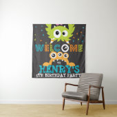 Monster verjaardagsfeestje gepersonaliseerde achte wandkleed (In situ)