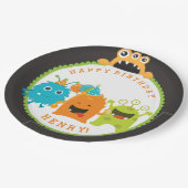 Monster Verjaardagsfeestje Papier Borden Papieren Bordje (Gekanteld)