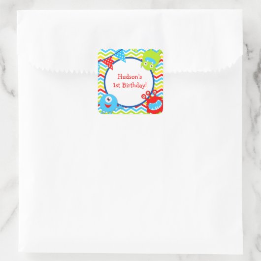 Monster Verjaardagsgunst Stickers (Tas)