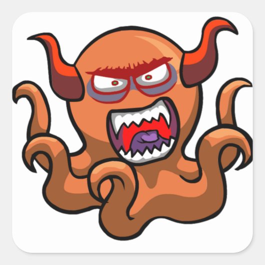Monster Vierkante Sticker (Voorkant)