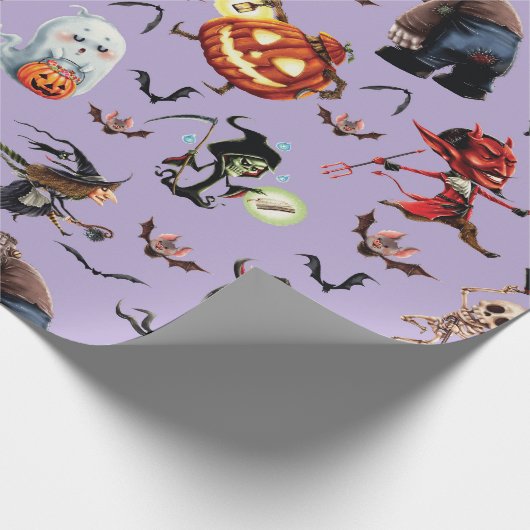 Monster Volle Halloween Cadeaupapier (Hoek)