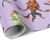 Monster Volle Halloween Cadeaupapier (Rol Hoek)