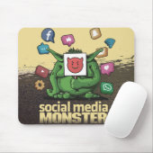 Monster voor sociale media Mousepad Muismat (Met muis)