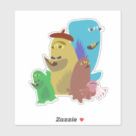 Monster Vrienden Voor Altijd Karakter Cartoon Kuns Sticker