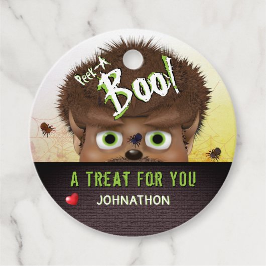 Monster weerwolf Peek A Boo Snoep Bag Label (Voorkant)
