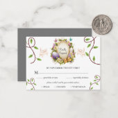 Monster White Easter Vibe Forest Bunny RSVP Notitiekaartje (Voorkant / Achterkant in situ)