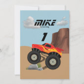 Monster wielen oranje, geel, rood, groen baby b kaart (Voorkant)