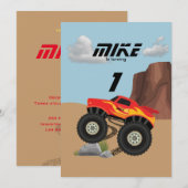 Monster wielen oranje, geel, rood, groen baby b kaart (Voorkant / Achterkant)