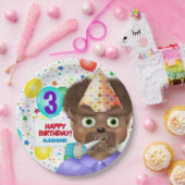 Monster Wolf Boy Birthday Party Papieren Bordje (Feest)