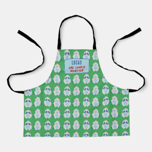 Monster Yeti Retro Kerstpatronen Kinder Schort