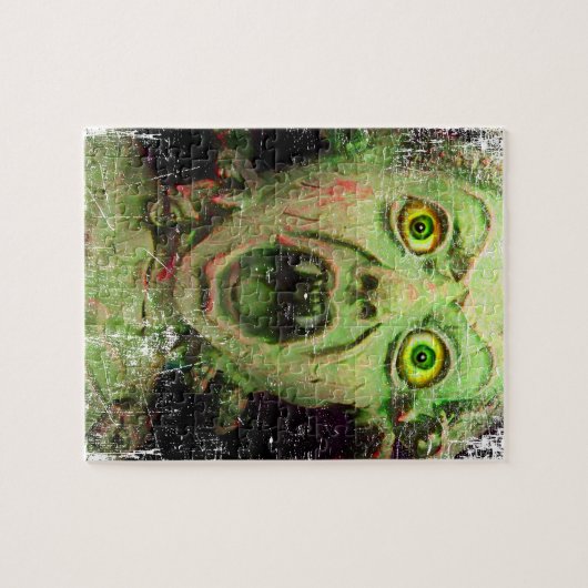 Monster Zombie Green Creepy Horror Legpuzzel (Horizontaal)