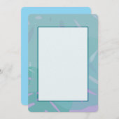 Monstera Abstract Blauw Uitnodigingen (Voorkant / Achterkant)