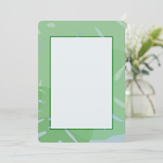 Monstera Abstract Groen Uitnodigingen (Staand voorkant)