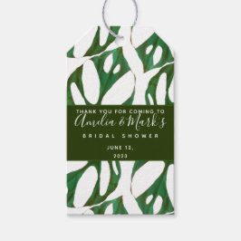 Monstera Adansonii Blad Bruidsdouche Vierkant Stic Cadeaulabel