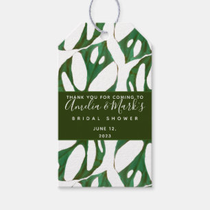 Monstera Adansonii Blad Bruidsdouche Vierkant Stic Cadeaulabel