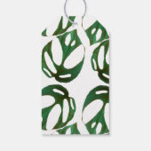 Monstera Adansonii Blad Bruidsdouche Vierkant Stic Cadeaulabel (Achterkant)