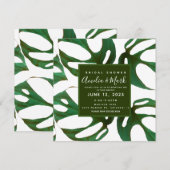 Monstera Adansonii Blad Bruidsuitnodiging Groen Kaart (Voorkant / Achterkant)