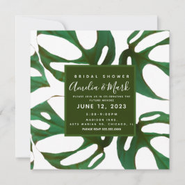 Monstera Adansonii Blad Bruidsuitnodiging Groen Kaart