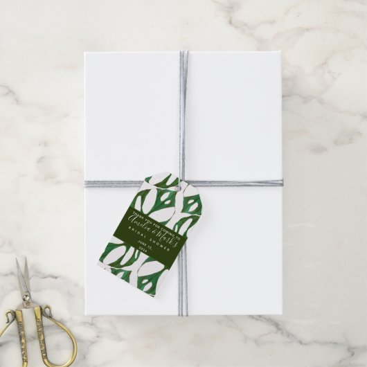 Monstera Adansonii Leaf Vrijgezellenfeest Square S Cadeaulabel (Met Touw)