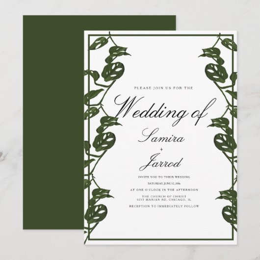 Monstera Adansonii Tropische botanische zegen Kaart (Voorkant / Achterkant)