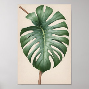 Monstera albo bloem, mooi aards poster