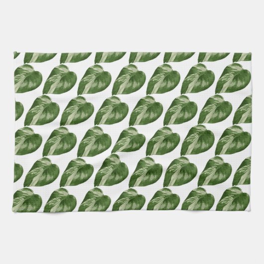 Monstera Albo Botanische Keukendoek Theedoek (Horizontaal)