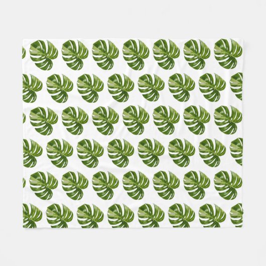 Monstera Albo Fleece Blanket (Voorkant (Horizontaal))