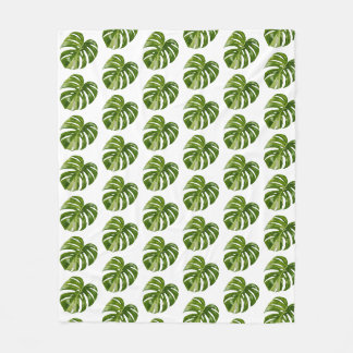 Monstera Albo fleece deken
