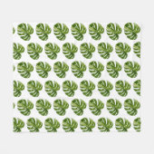 Monstera Albo fleece deken (Voorkant (Horizontaal))