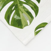 Monstera Albo fleece deken (Hoek)