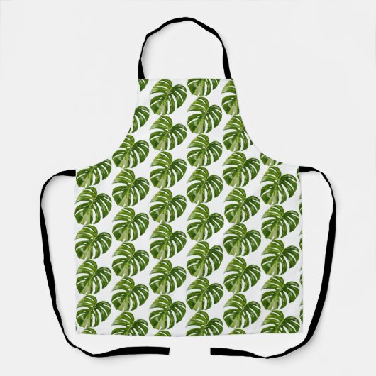 Monstera Albo Gardening Apron  Rare Houseplant Art Schort (Voorkant)