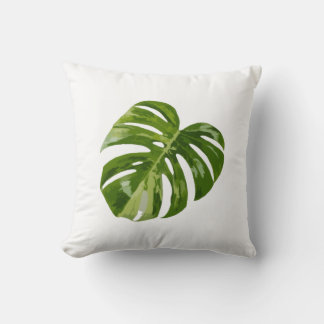 Monstera Albo Leaf Pillow — Botanical Home Decor Kussen
